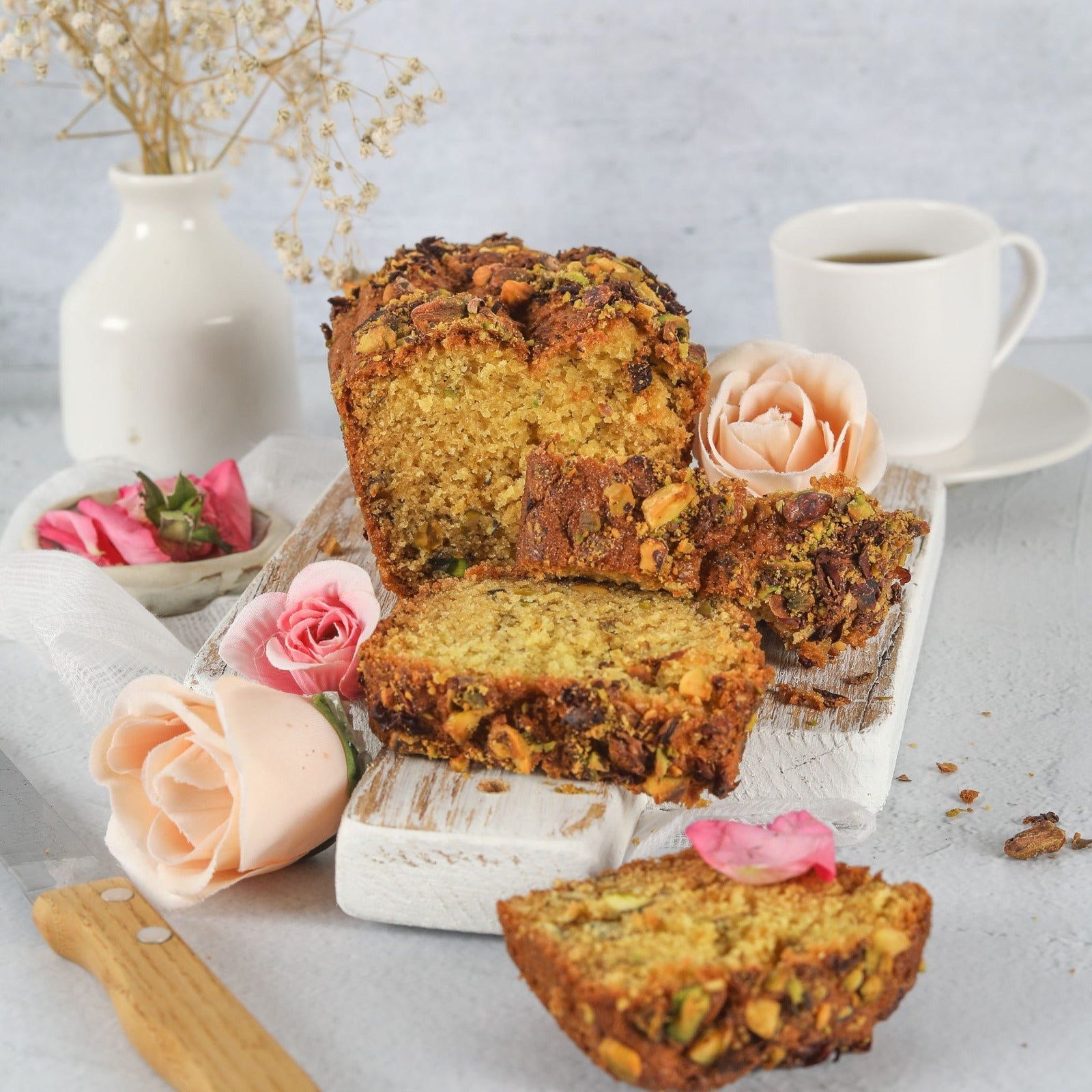 Rose and Pistachio Pound Cake